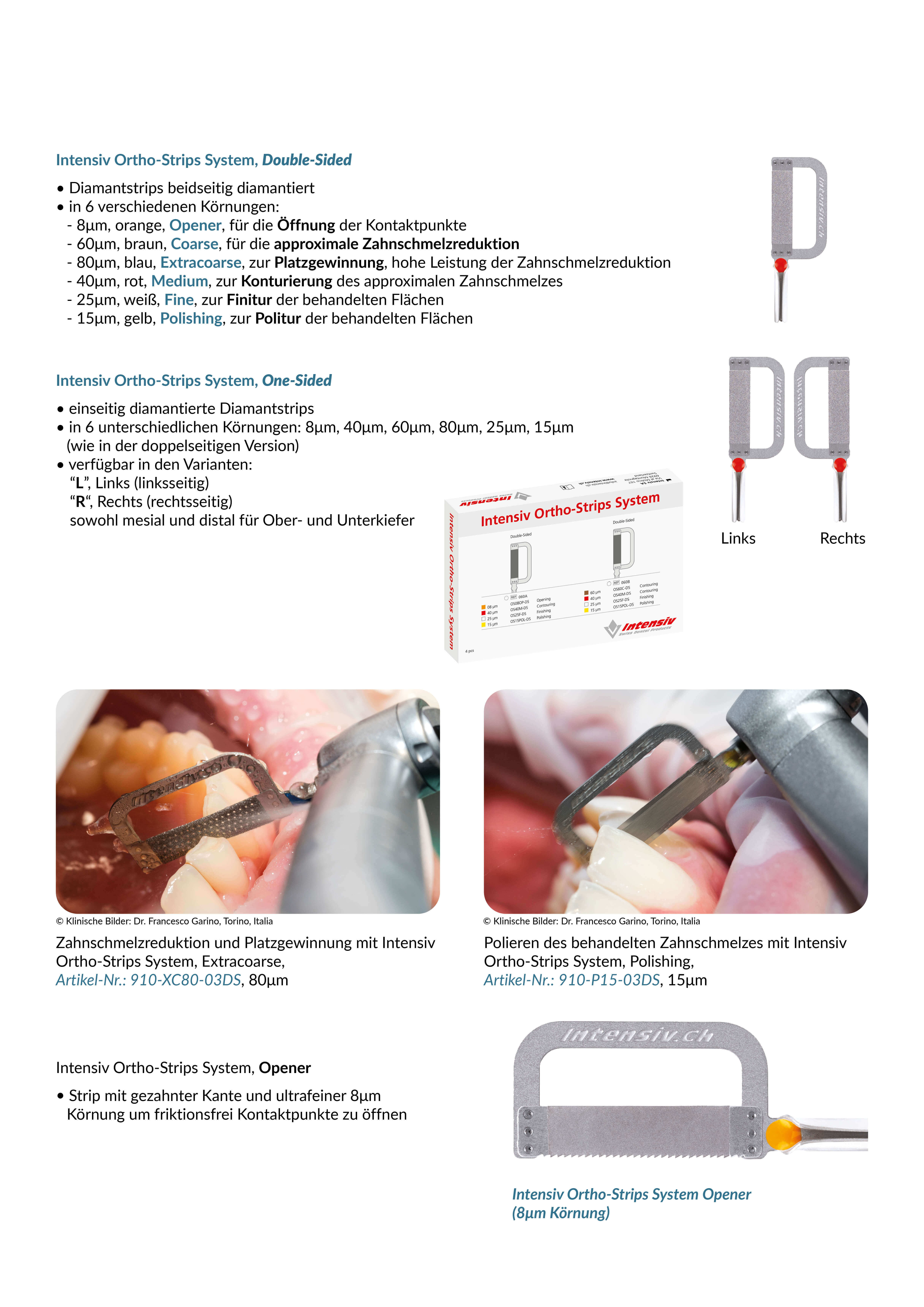 Intensiv Ortho-Strips System, 8µm, Opener (orange), One-Sided (rechts)