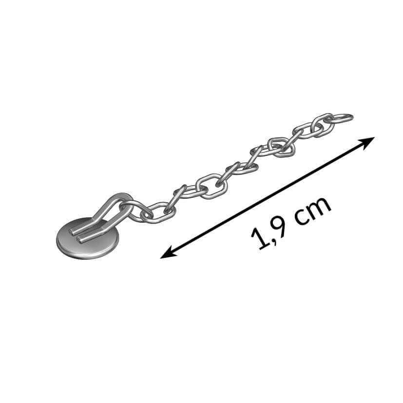 Knöpfchen mit Kette, silber, 1.9 cm lang