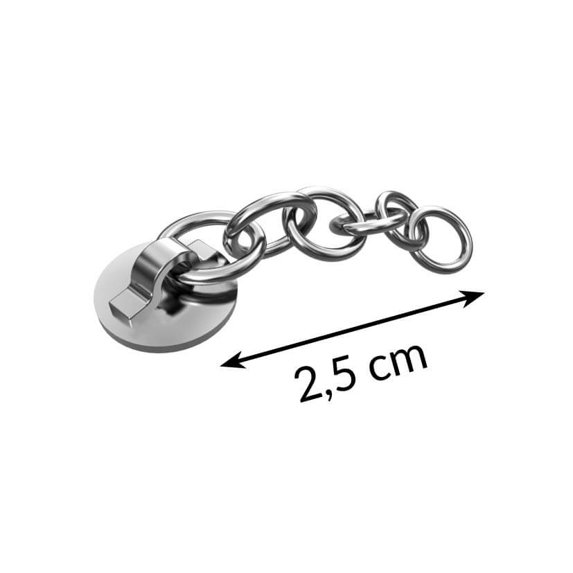 Knöpfchen mit Kette, silber, 2.5 cm lang